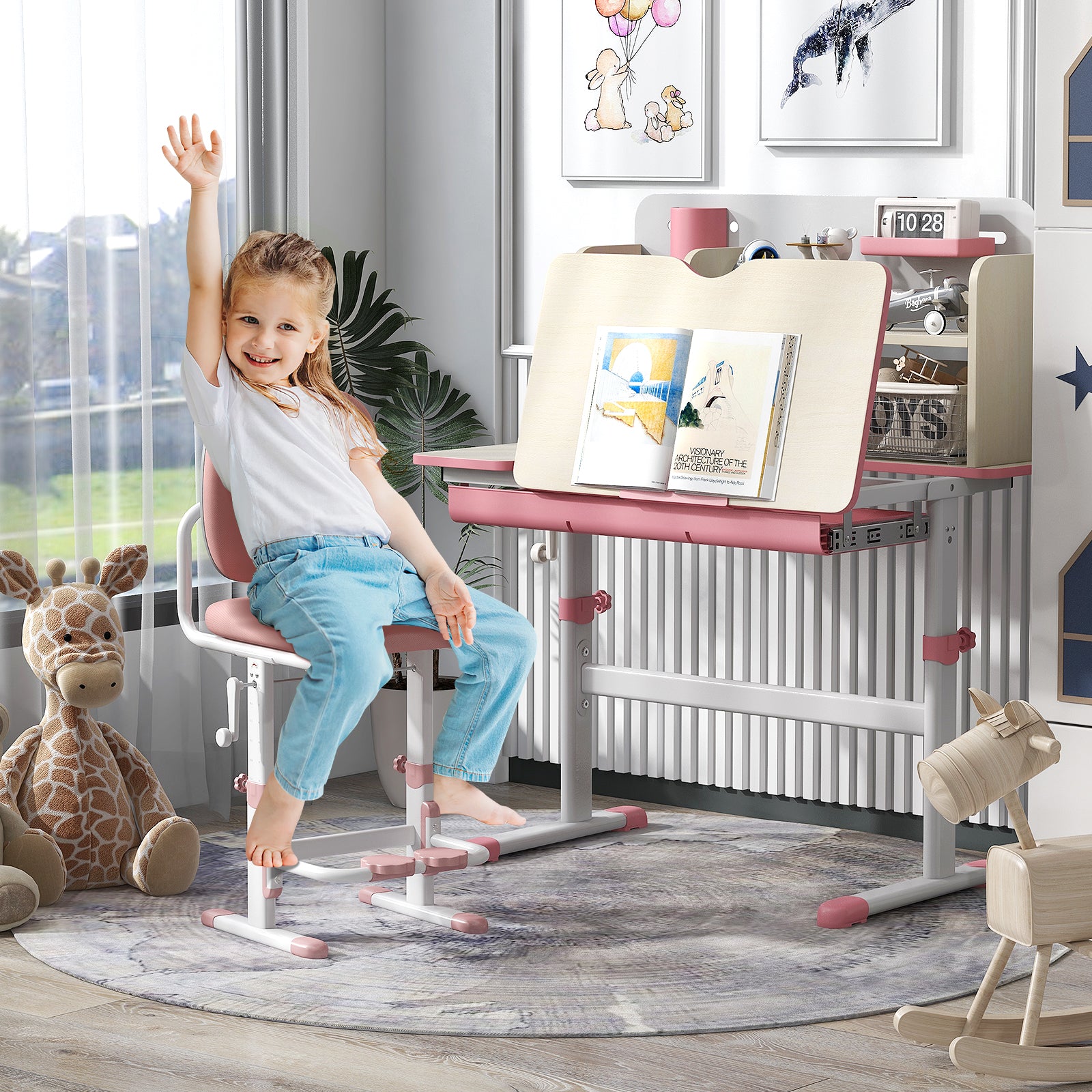 Kids Study Desk with Adjustable Height & Tilt Desktop | Gbru – GBruno Store