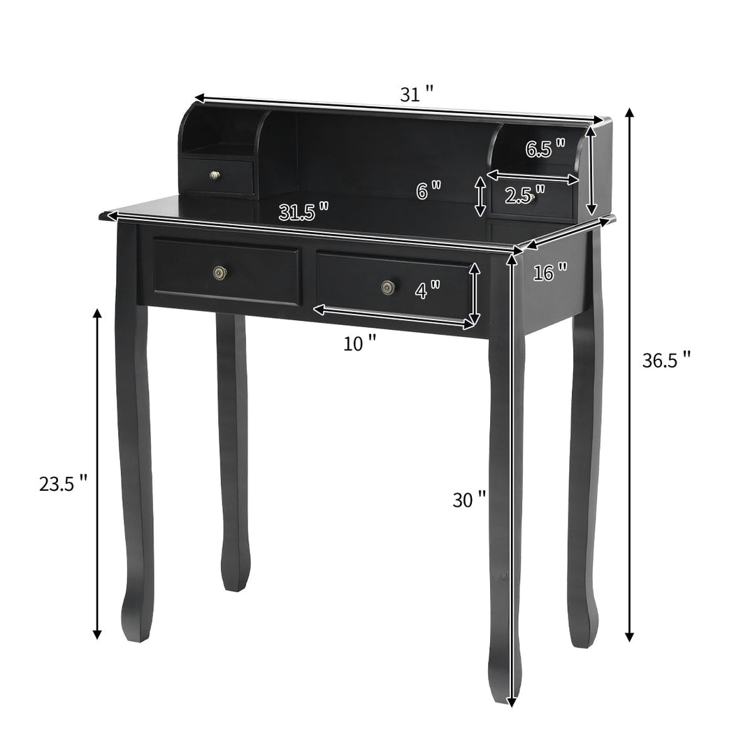 Writing Desk 2-Tier Vanity Desk Computer Desk with 4 Drawers