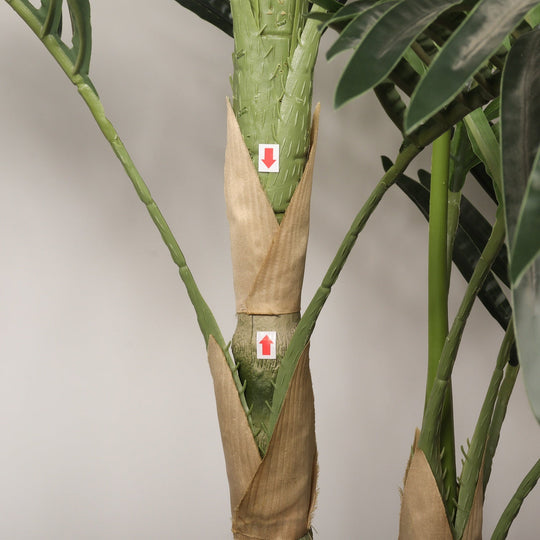 6FT Artificial Golden Cane Palm Tree with Black Pot