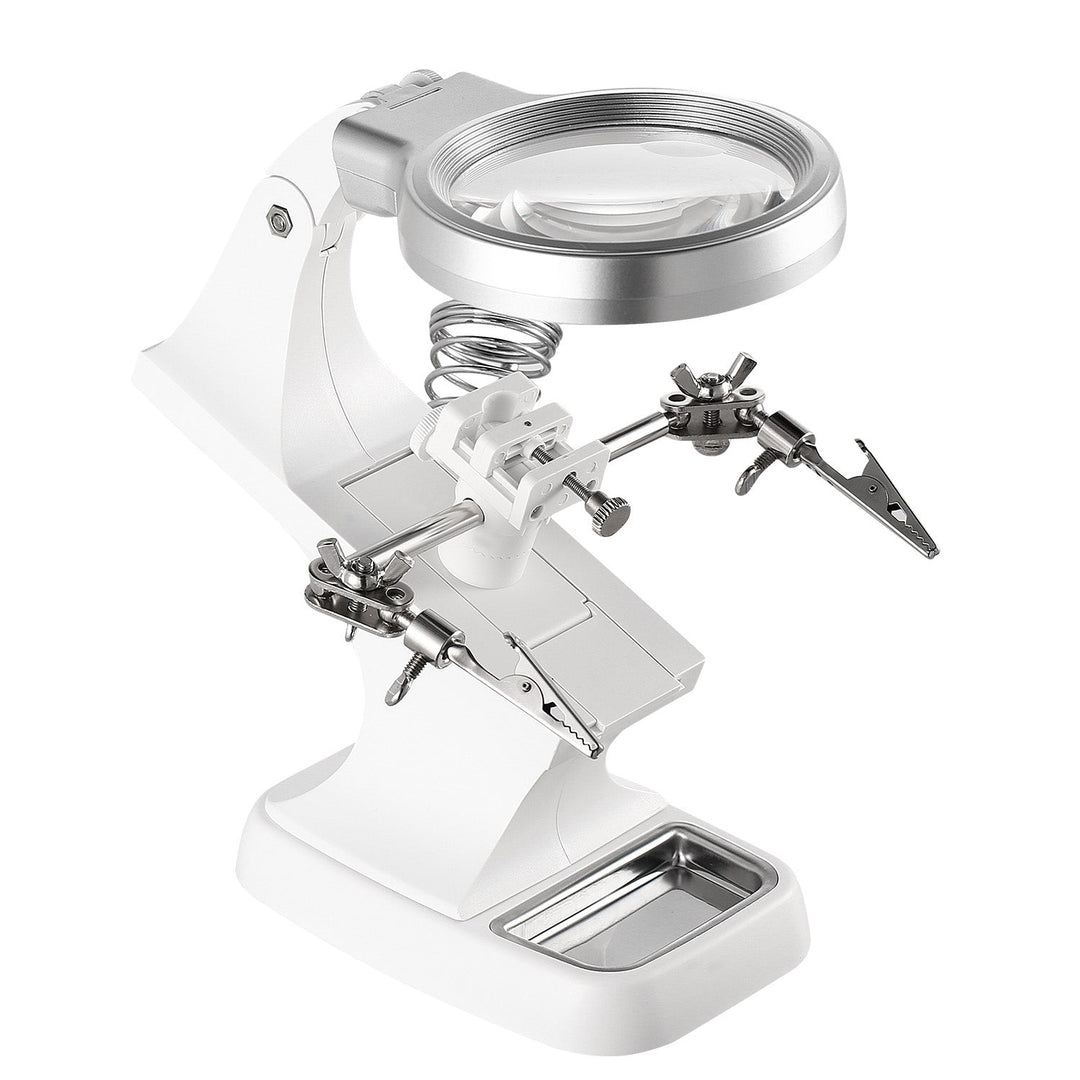 LED Light Helping Hands Magnifying Glass 3X/4.5X w/ 360¡Adjust Third Hand Soldering Vise