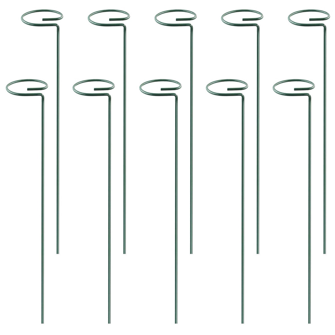 10 Packs 16in Plant Support Stakes Garden Flower Single Stem Support Stake Iron Plant Cage Support Ring For Tomatoes Orchid Lily Peony Rose Flower Ama