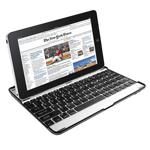 Wireless Keyboard with Aluminum Alloy Cover, Silver and Black Design