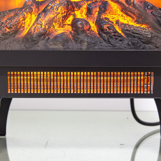 Electric Fireplace Stove Heater 18" with 3-Sided Flame View