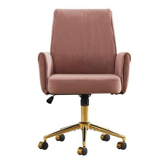 Mid-Back Velvet Office Chair with Memory Foam Cushion