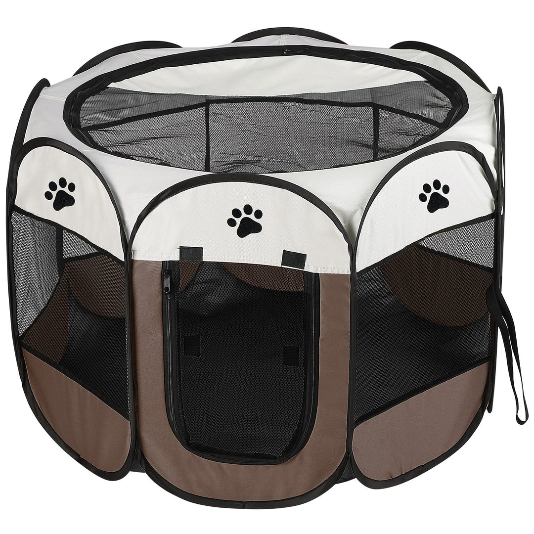 Portable Foldable Pet Tent Exercise Pen Kennel Removable Zipper Top and Bottom Water Resistant Indoor Outdoor Use For Dogs Cats Other Pets