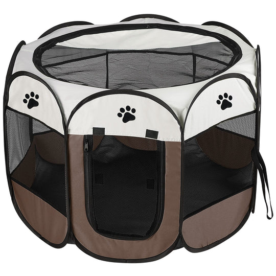 Portable Foldable Pet Tent Exercise Pen Kennel Removable Zipper Top and Bottom Water Resistant Indoor Outdoor Use For Dogs Cats Other Pets