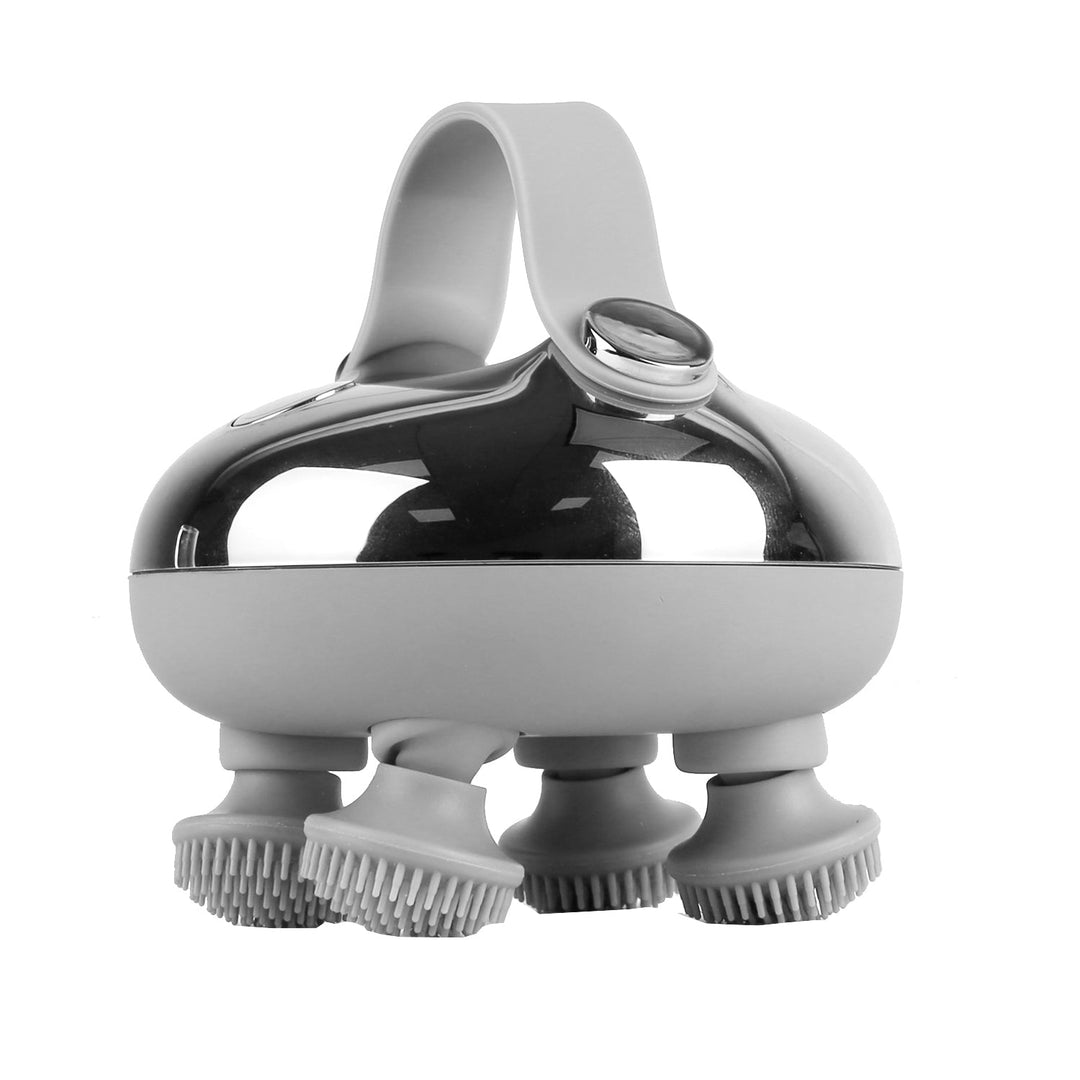 Electric Scalp Massager Rechargeable Head Mssager IPX7 Waterproof Dog Cat Massager with Red Light 3 Modes 3 Types of Massage Claws for Men Women Elder