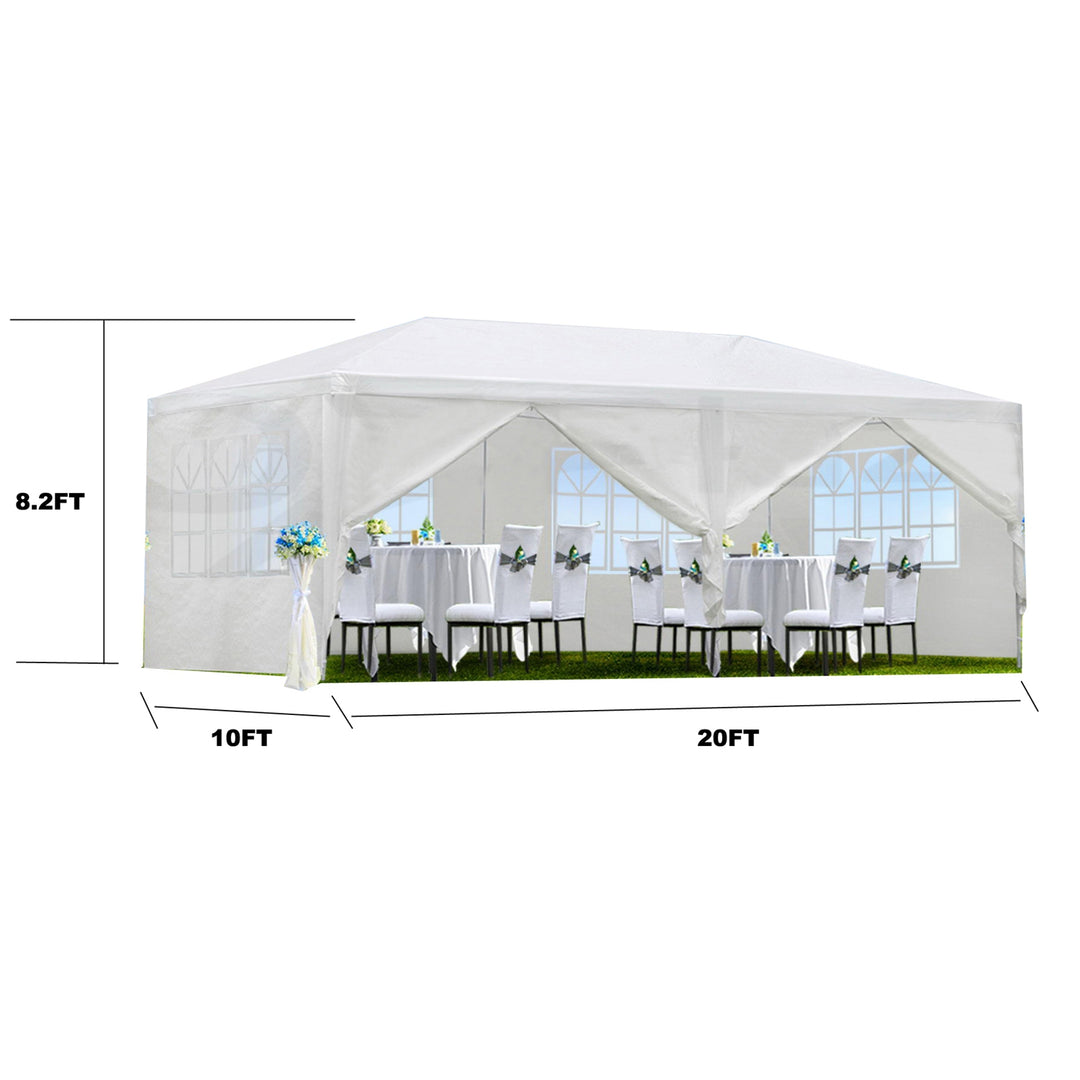 30′L × 10′W × 8.2′H Outdoor Waterproof Canopy Gazebo Patio Party Tent with 3 Window Sidewalls, 2 Zipper Walls for Weddin