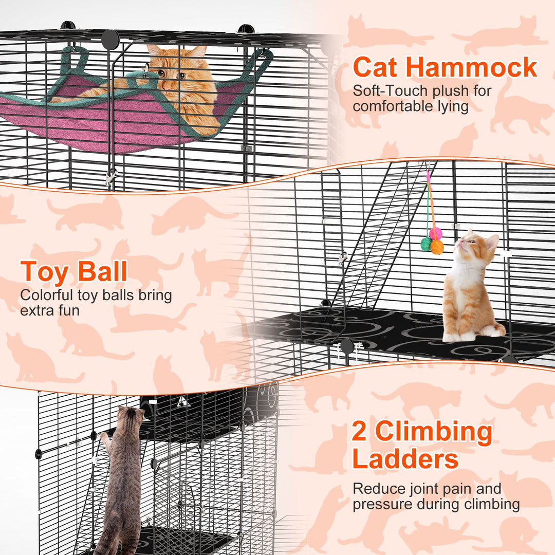 GBruno Playpen With Hammock Toy Ball Ladder