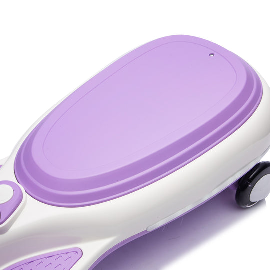 12V Kids Electric Wiggle Ride On Car, 2-in-1 Battery Powered Twist Car with Wireless Music, Controllable LED Lights & Fl