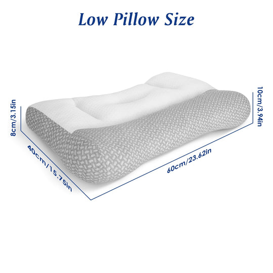 Ergonomic Bed Pillow with Dual Height Design & Breathable Mesh
