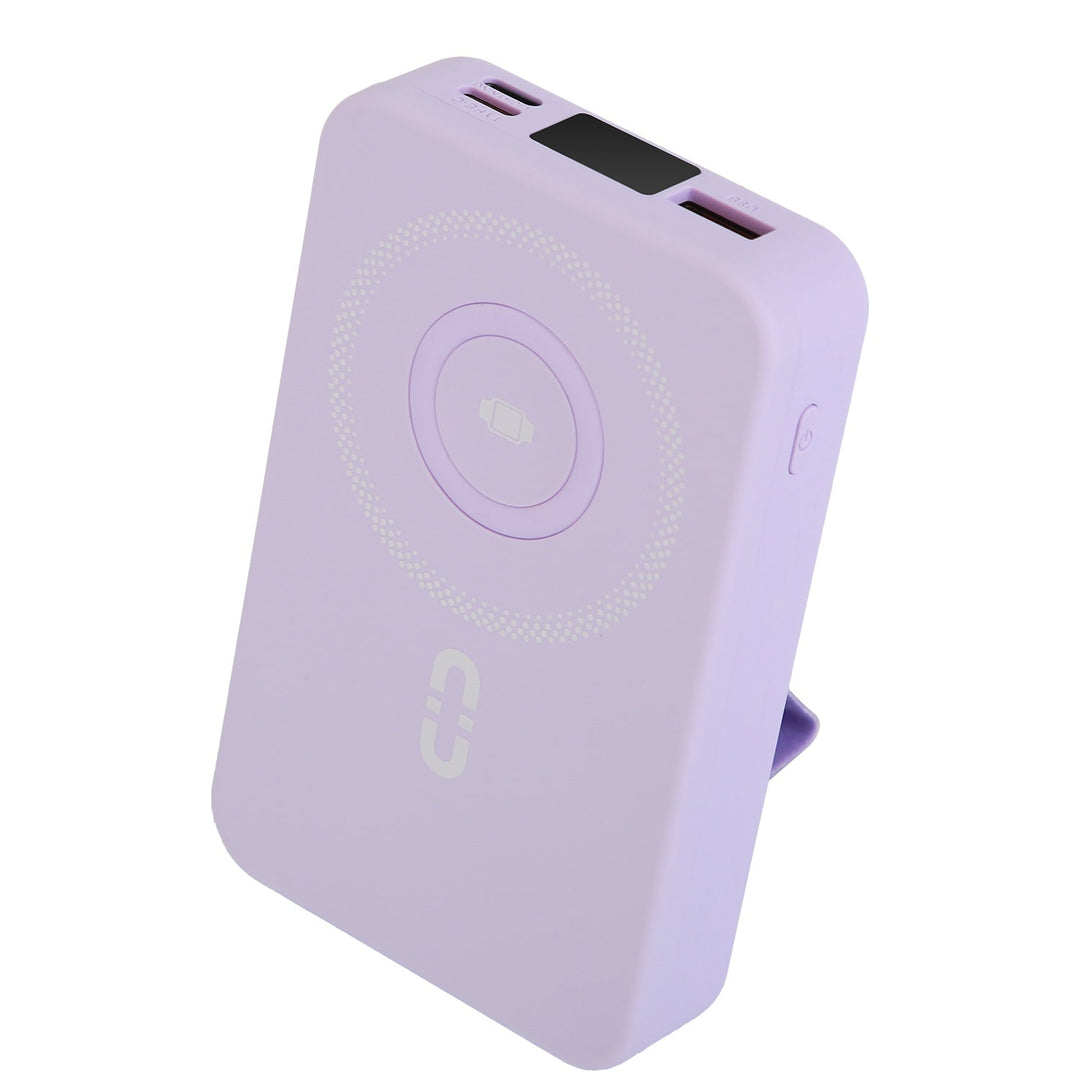 3 In 1 10000mAh MagSafe Fast Charging Power Bank PD20W Portable Charger with 2 Built In Cables Stand Fit for IOS Phone 16 15 13 Series And More