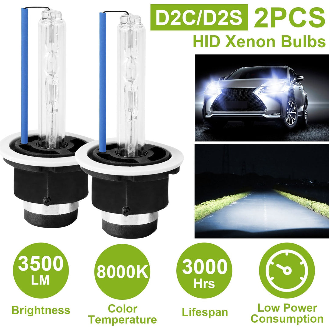 2PCS D2C/D2S HID Xenon Light Bulbs 35W 8000K 3500LM Headlight Replacement Bulbs