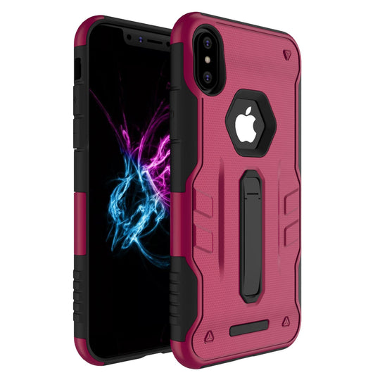 Rugged Phone Case for iPhone X Drop-protection Phone Case with Kickstand Heavy Duty Dual Layers Phone Protective Cover