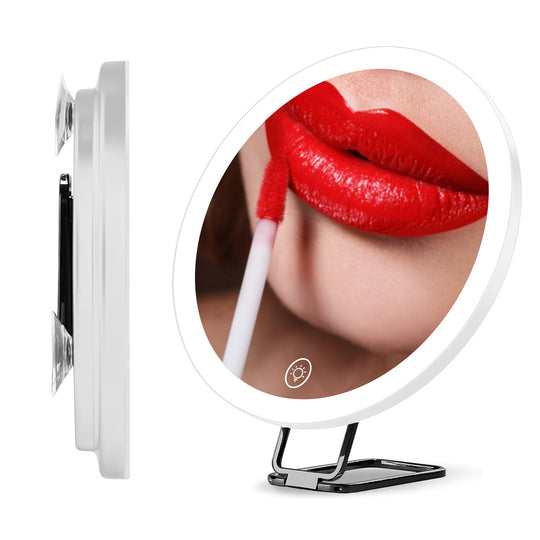 30X Magnifying Mirror With Light 3 Colors Dimmable Brightness Included Tweezer Scissor _x000B__x000B_Travel Magnifying Makeup Mirror with Suction Cup 360¡ Adjusta