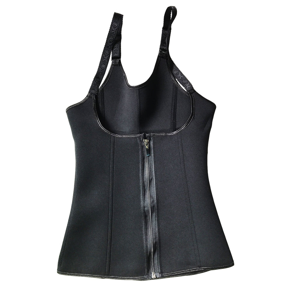 Zippered Waist Trainer Corset Waist Tummy Control Body Shaper Cincher Back Support with Adjustable Straps for Women