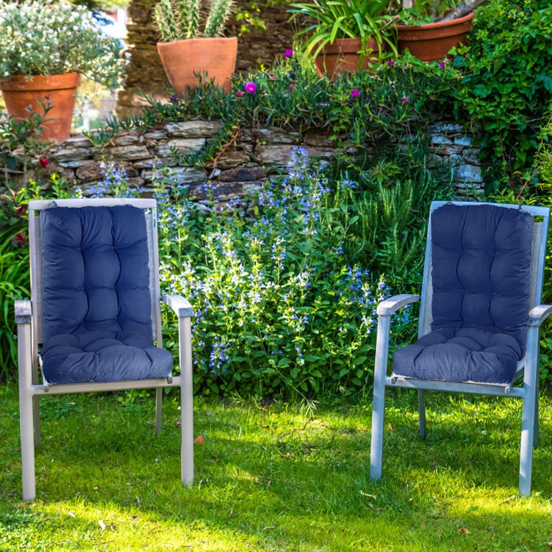 2Pcs Waterproof Rocking Chair Cushion Upper And Lower Back And Seat Sets with Non-Slip Ties Oxford Cloth Surface Polyester Filling Comfortable for Ind