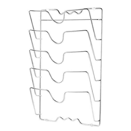 Mounted Pot Lid Rack Pot Cover Organizer Holder for Cabinet Door Wall 5 Lids