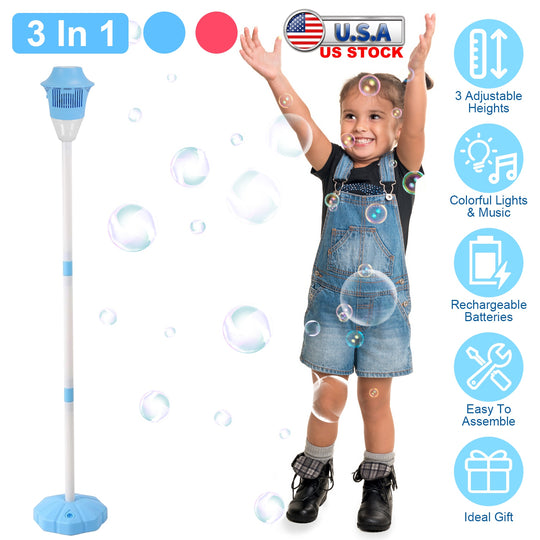 Standing Bubble Machine with Lights & Music - 3 Heights