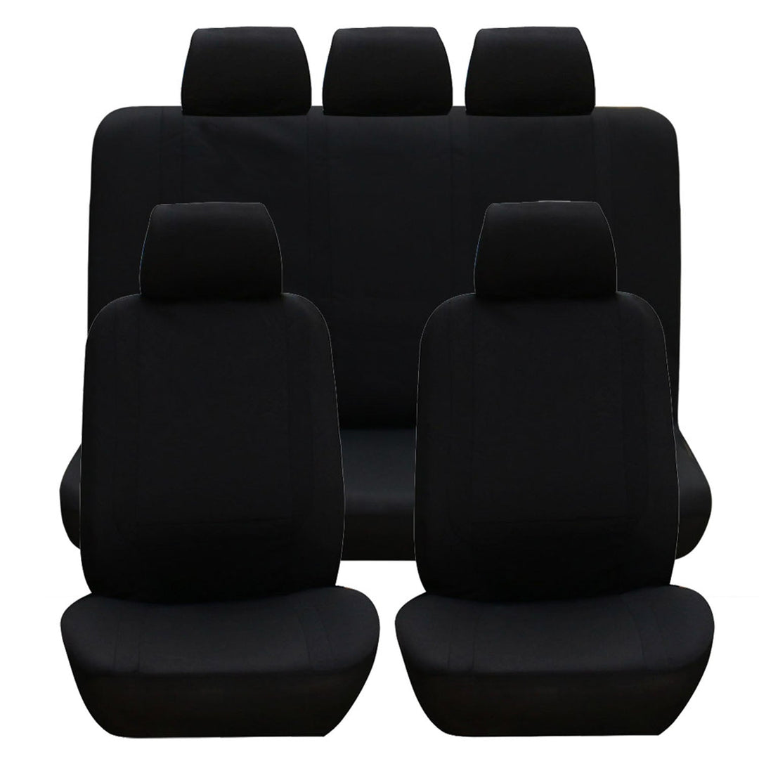 9Pcs Full Set Car Seat Covers For Auto Truck SUV Universal Front Rear Car Seats Headrest Protectors Split Bench Compatible
