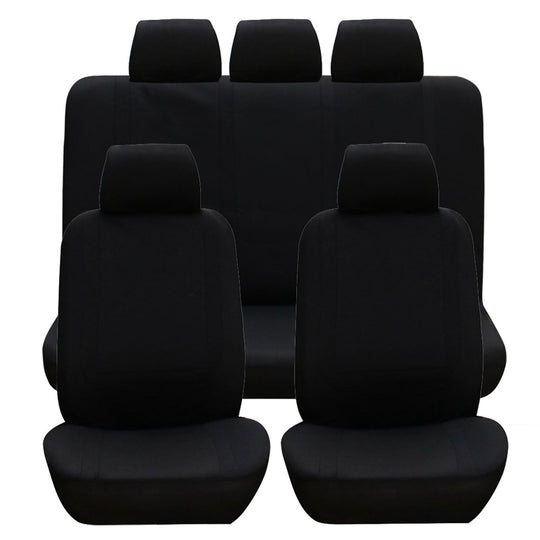 9Pcs Full Set Car Seat Covers For Auto Truck SUV Universal Front Rear Car Seats Headrest Protectors Split Bench Compatible