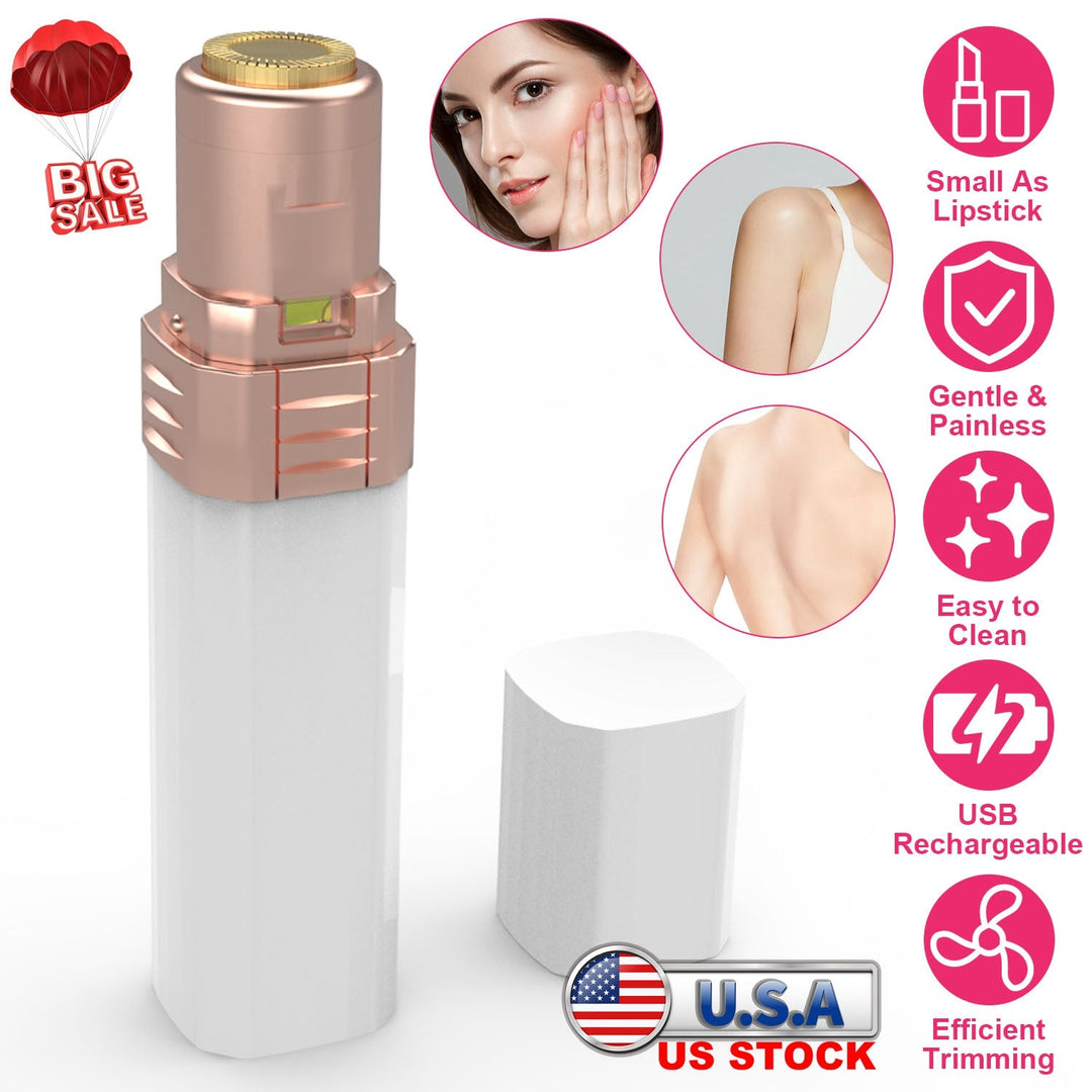 Flawless Facial Hair Remover Painless Facial Hair Epilator USB Rechargeable Women\'s Face Shaver with LED Light for Lip Chin Arms