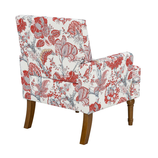Floral Upholstered Accent Chair with Nailhead Trim