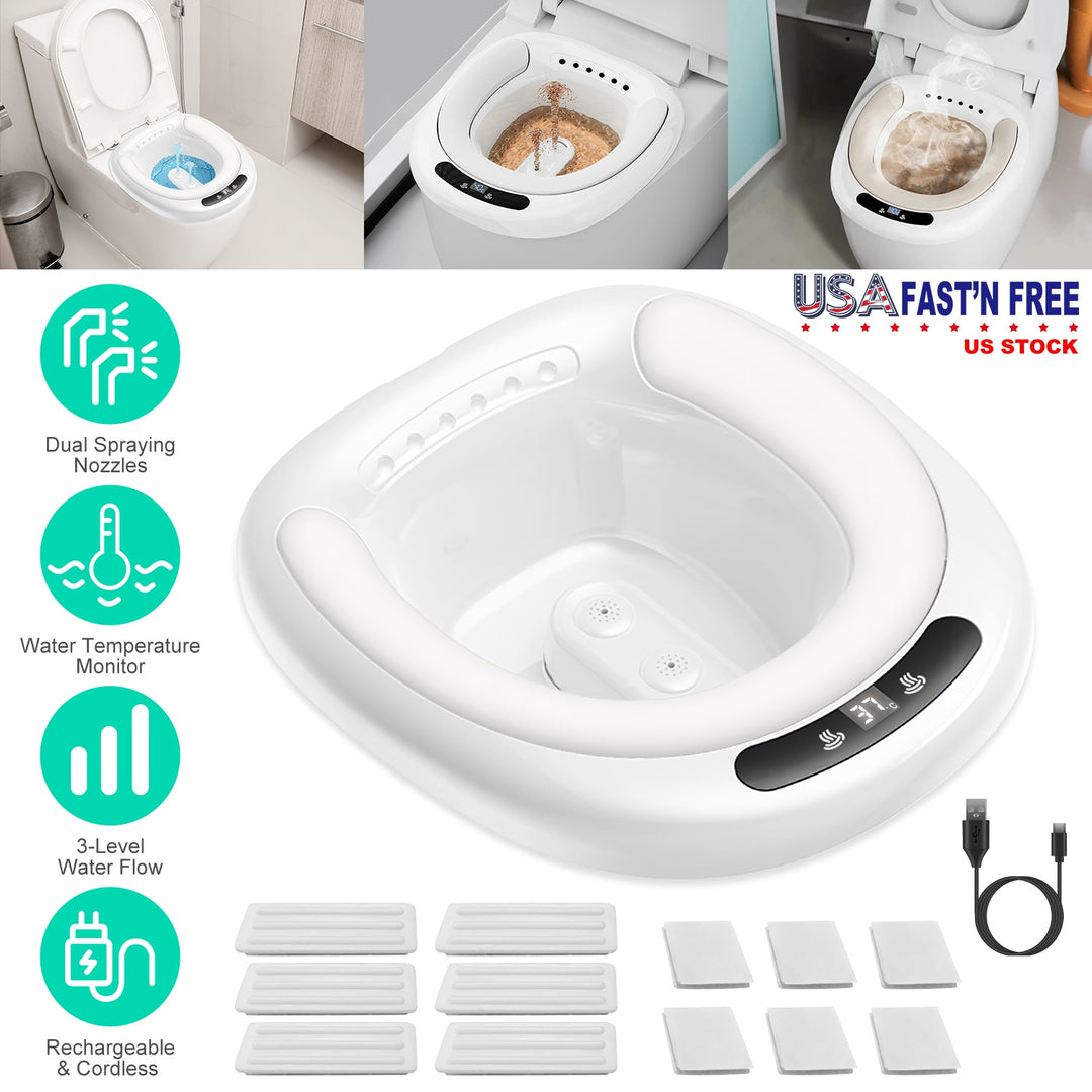 Electric Sitz Bath with Dual Nozzles & Temperature Display