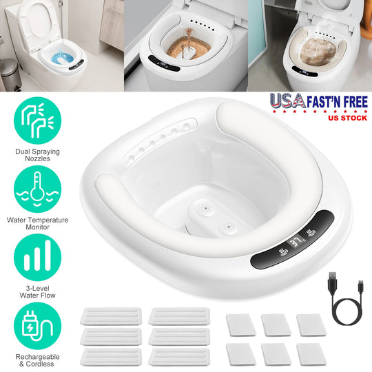 Electric Sitz Bath with Dual Nozzles & Temperature Display