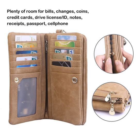 Luxury WomenÕs Leather Clutch Wallet Card Holder Phone Case Purse