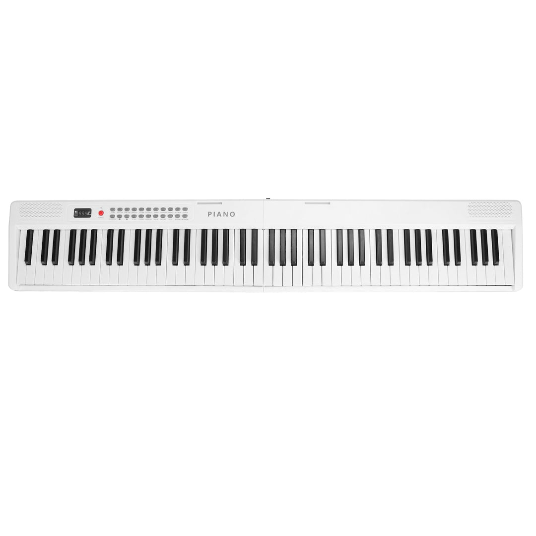 Folding Piano Keyboard 88 Keys Rechargeable Full Size Semi Weighted Piano Digital ElectronicÊPiano with LCD Screen Carry Bag Mic Sheet Music Stand Sti