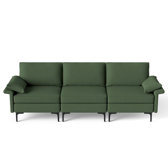 Large 3-Seat Sofa Sectional with Metal Legs for 3-4 people
