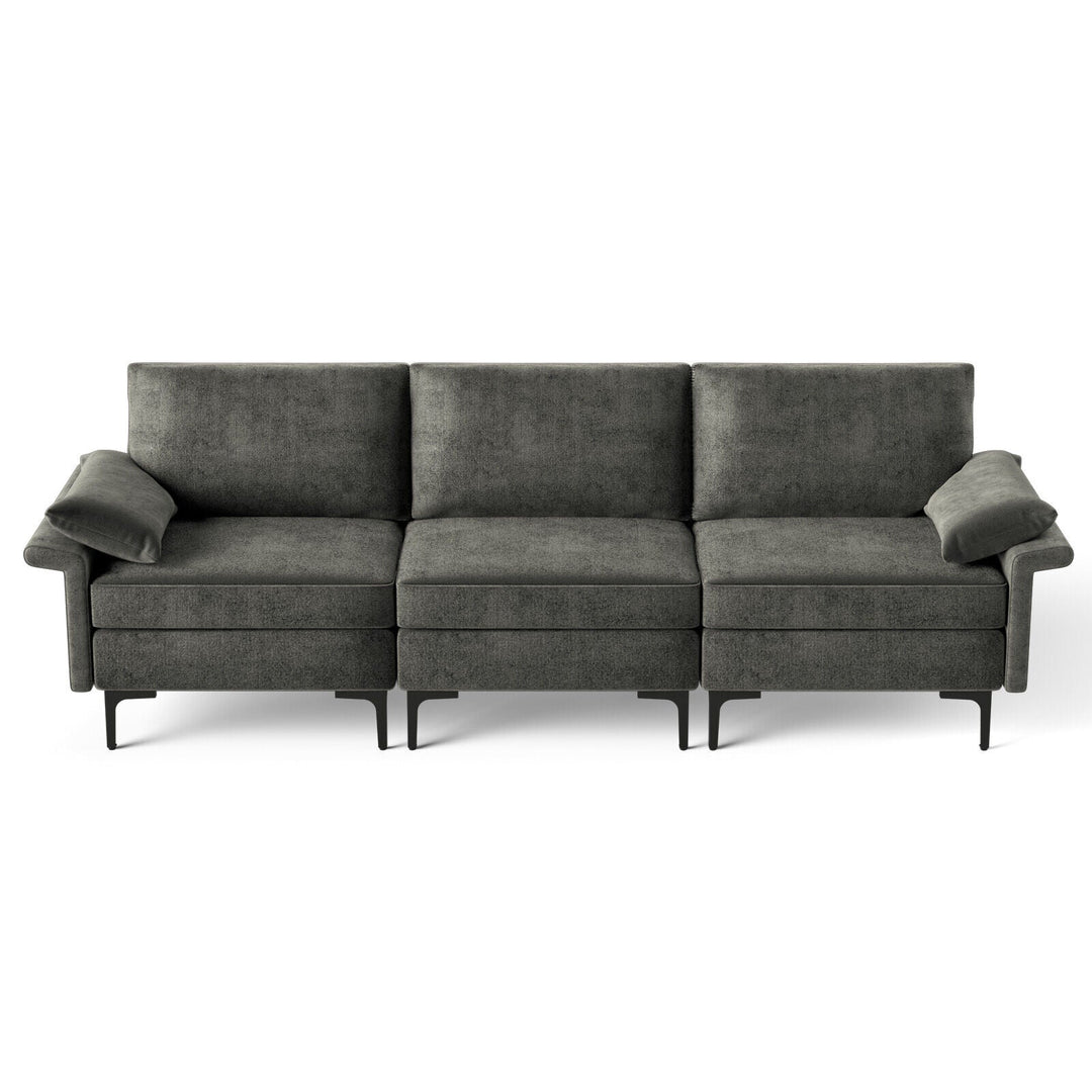 Large 3-Seat Sofa Sectional with Metal Legs for 3-4 people