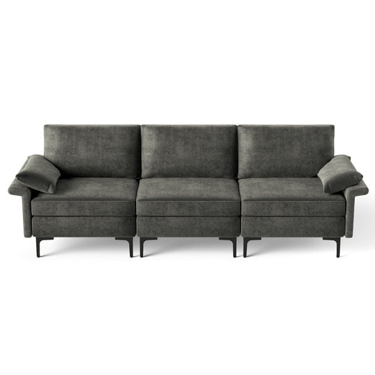 Large 3-Seat Sofa Sectional with Metal Legs for 3-4 people