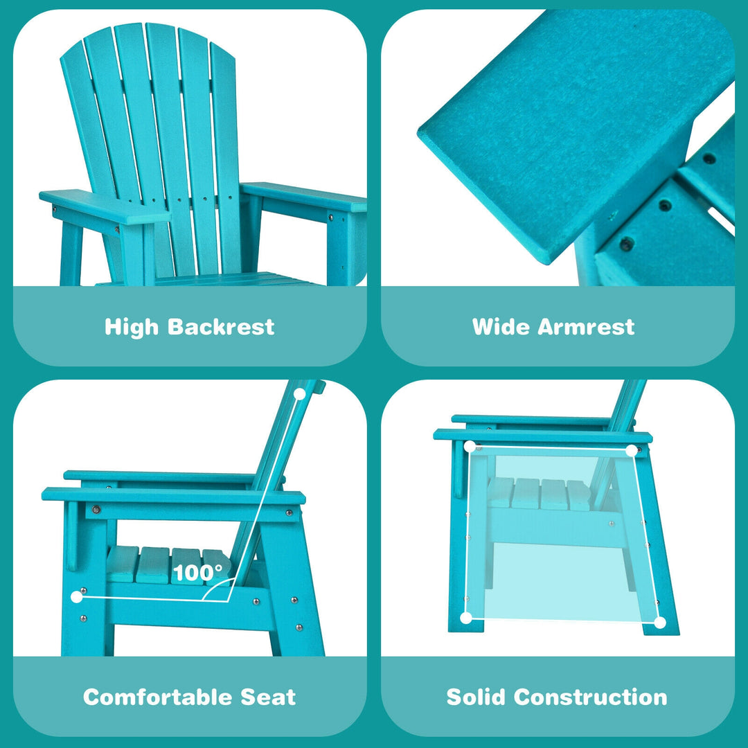 Patio Kids' Adirondack Chair with Ergonomic Backrest-Turquoise