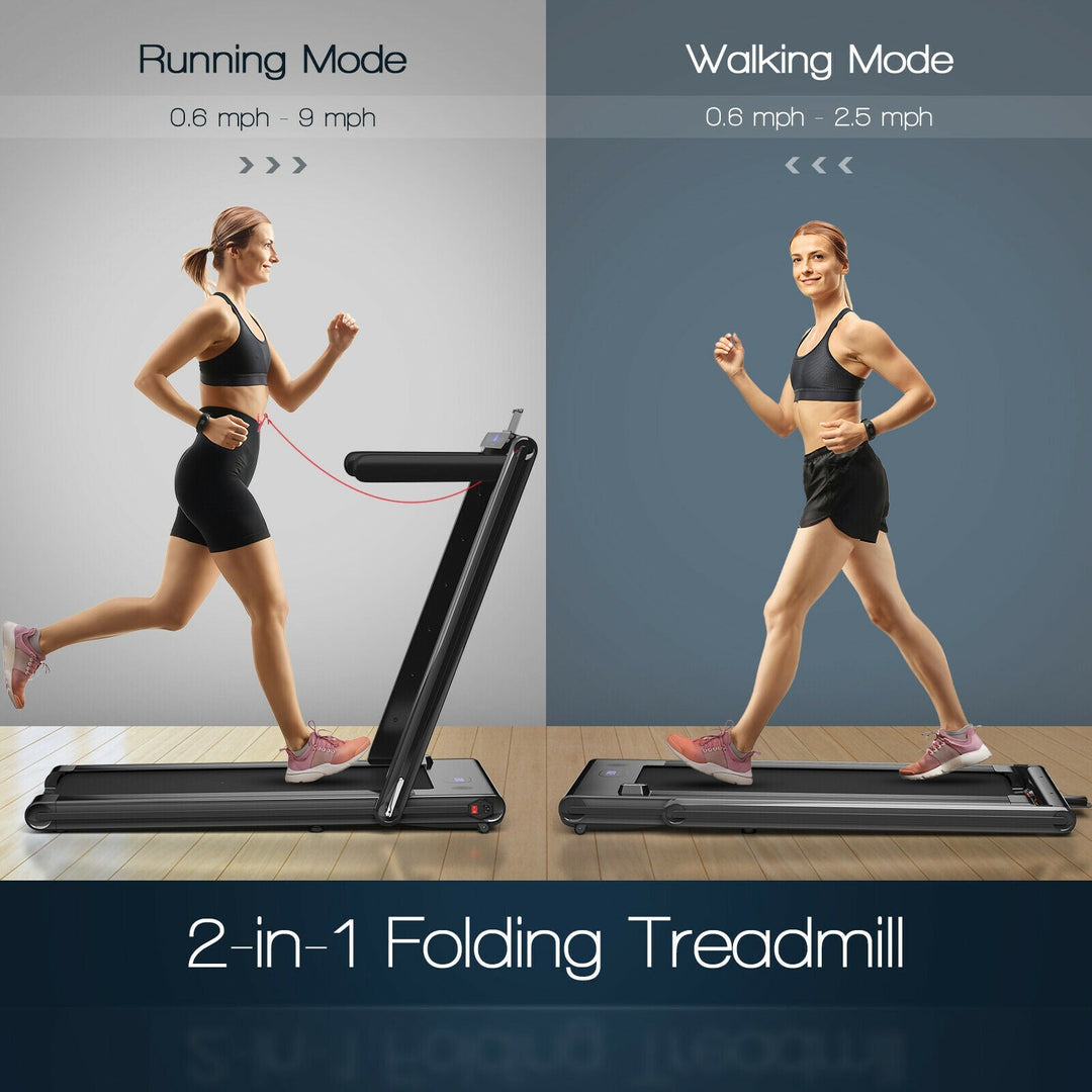 2-in-1 Folding Treadmill with Dual LED Display