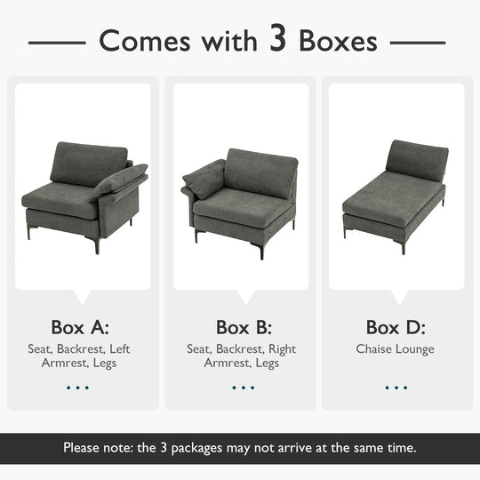 Extra Large Modular L-shaped Sectional Sofa with Reversible Chaise for 4-5 People