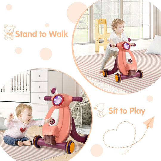 2-in-1 Baby Sit to Stand Learning Walker with Lights and Sounds