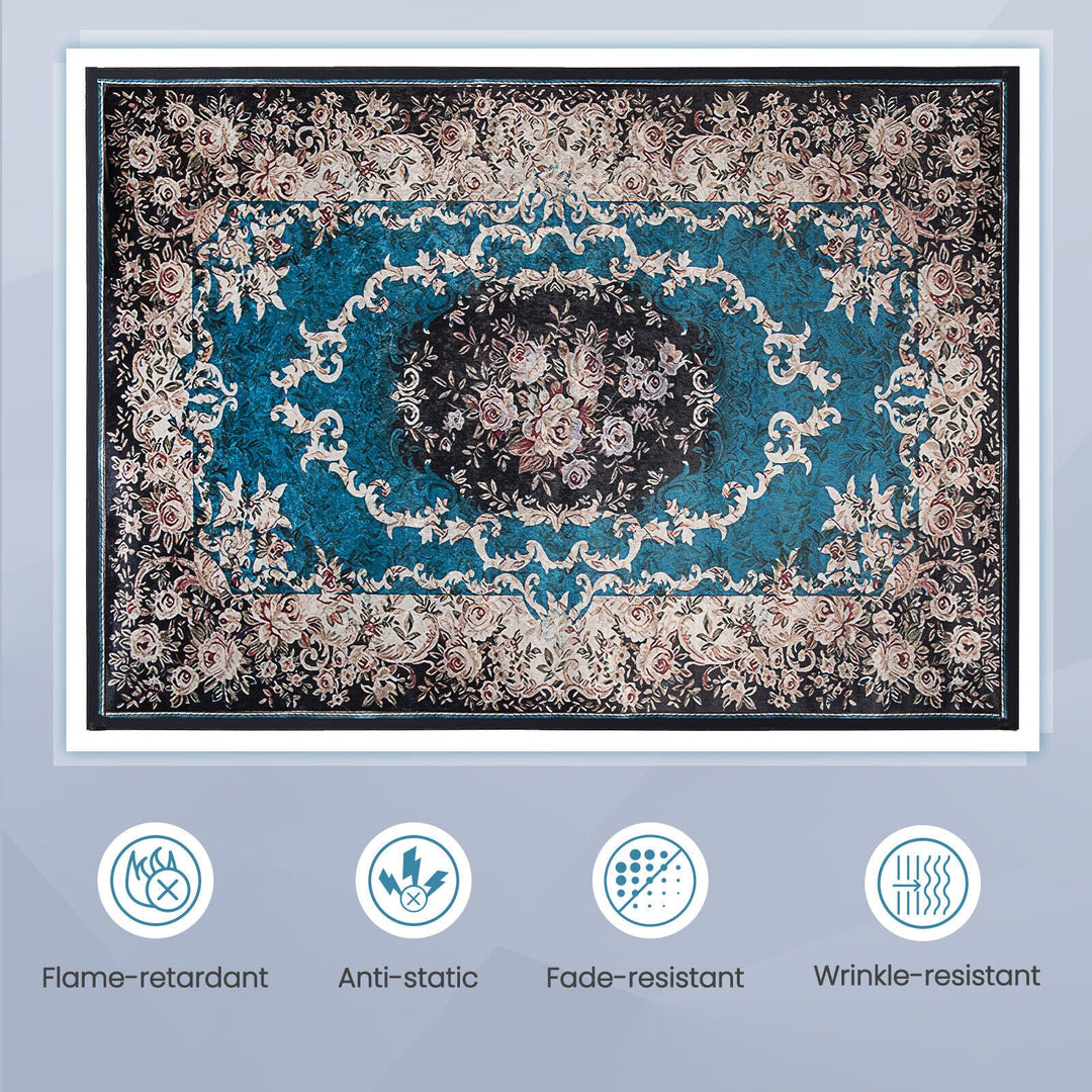 Area Rug with Non-Shedding Surface and Anti-slip Bottom