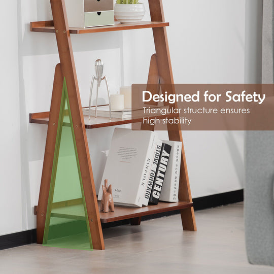 5-Tier Bamboo Ladder Shelf for Home Use