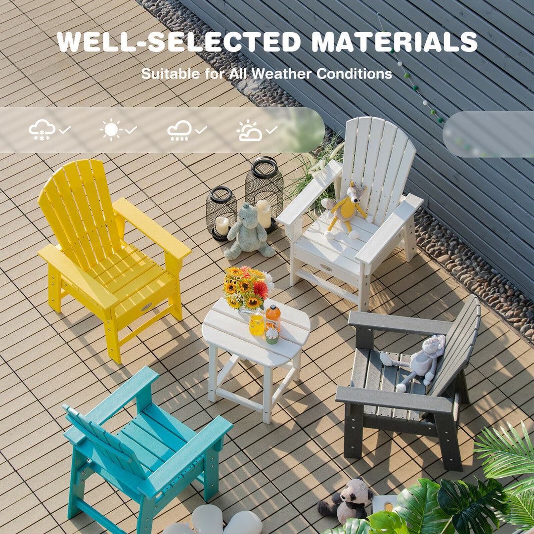 Patio Kids' Adirondack Chair with Ergonomic Backrest-Yellow