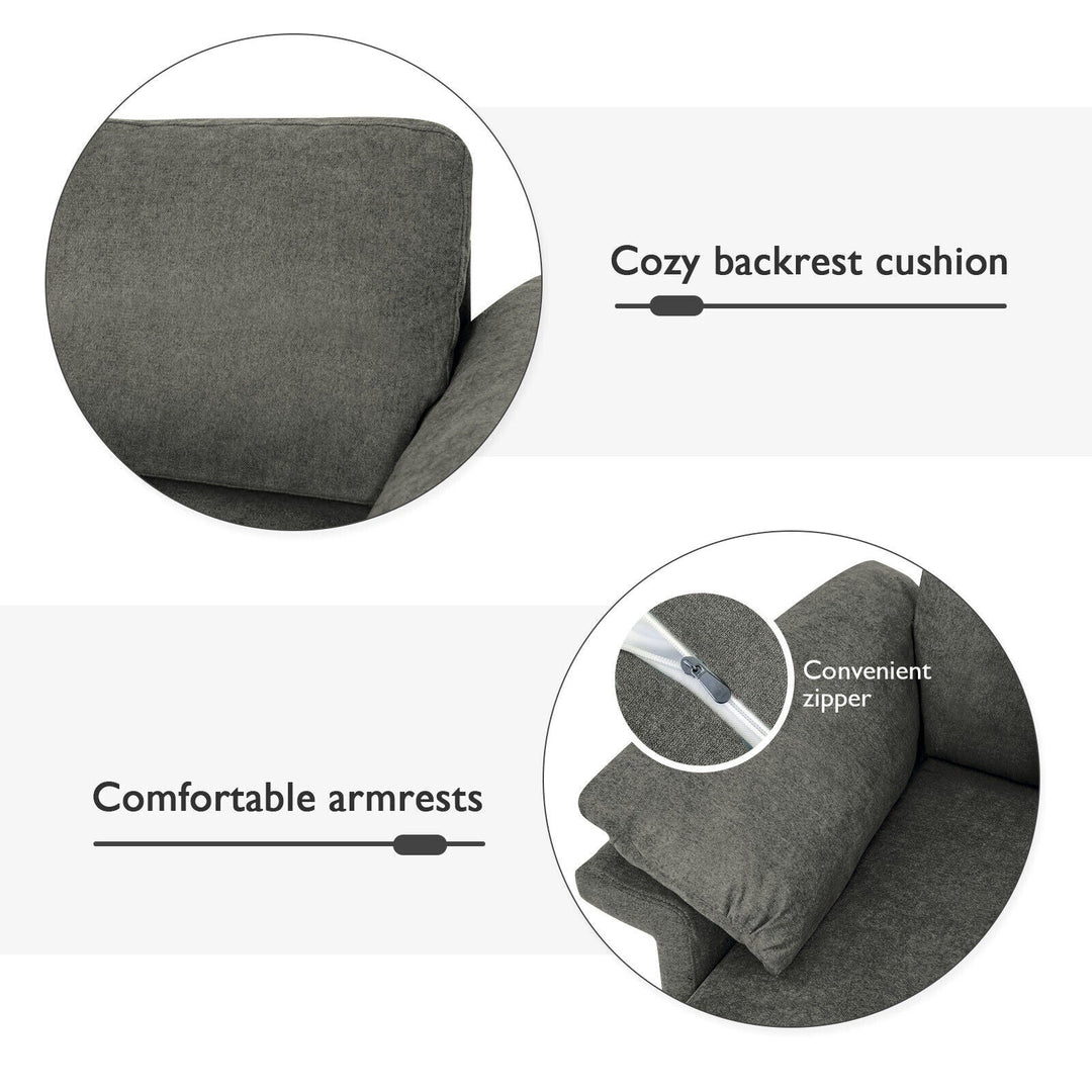Modern Fabric Accent Armchair with Original Distributed Spring and Armrest Cushions