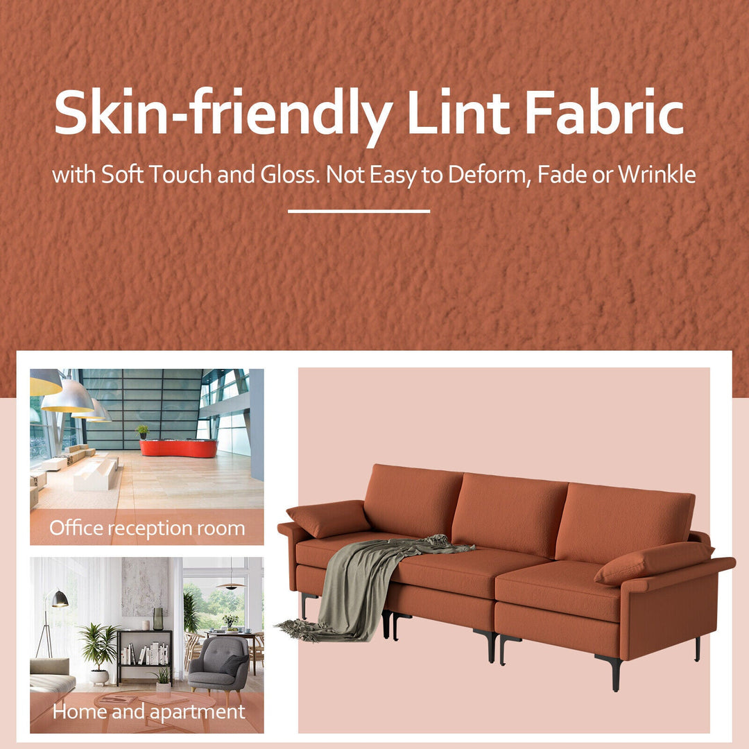 Large 3-Seat Sofa Sectional with Metal Legs for 3-4 people