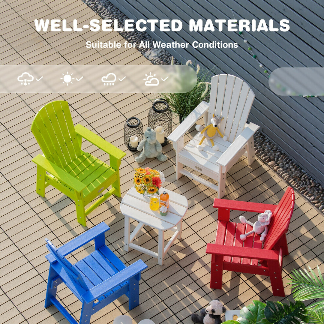 Patio Kids' Adirondack Chair with Ergonomic Backrest-White