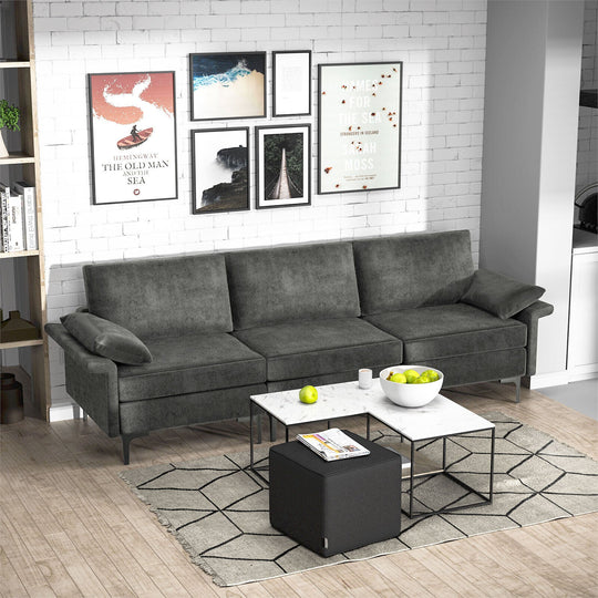 Large 3-Seat Sofa Sectional with Metal Legs for 3-4 people