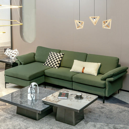 Extra Large Modular L-shaped Sectional Sofa with Reversible Chaise for 4-5 People