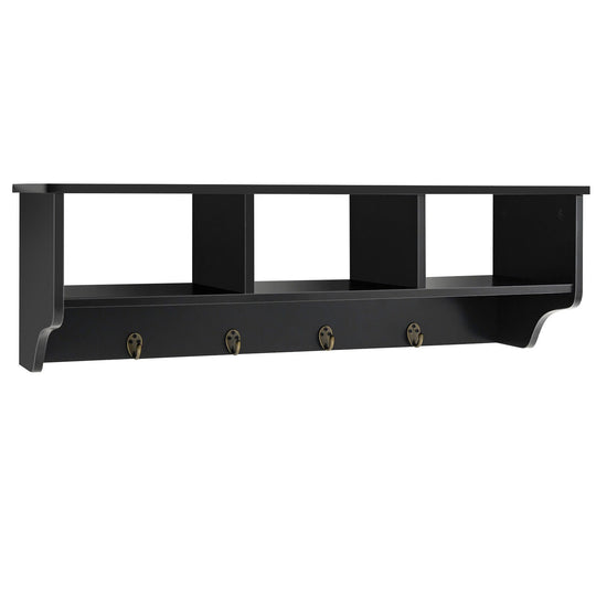 Wall Mount Cubby Organizer Hooks Entryway Storage Shelf