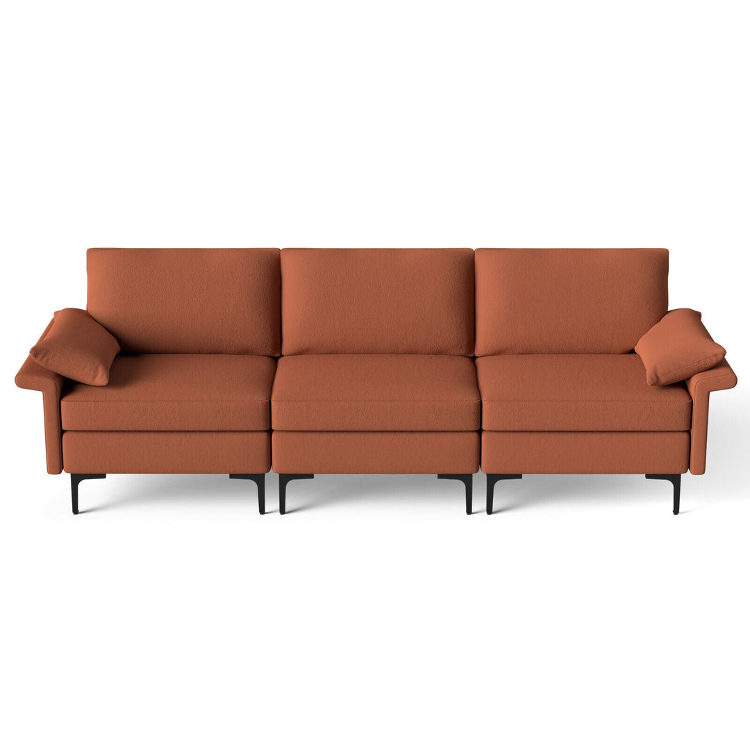 Large 3-Seat Sofa Sectional with Metal Legs for 3-4 people