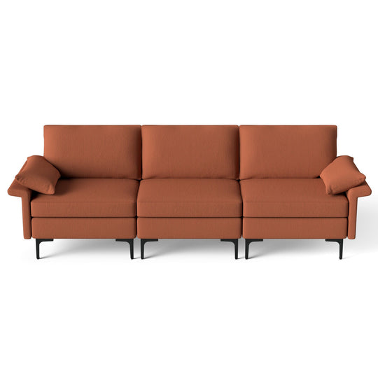 Large 3-Seat Sofa Sectional with Metal Legs for 3-4 people