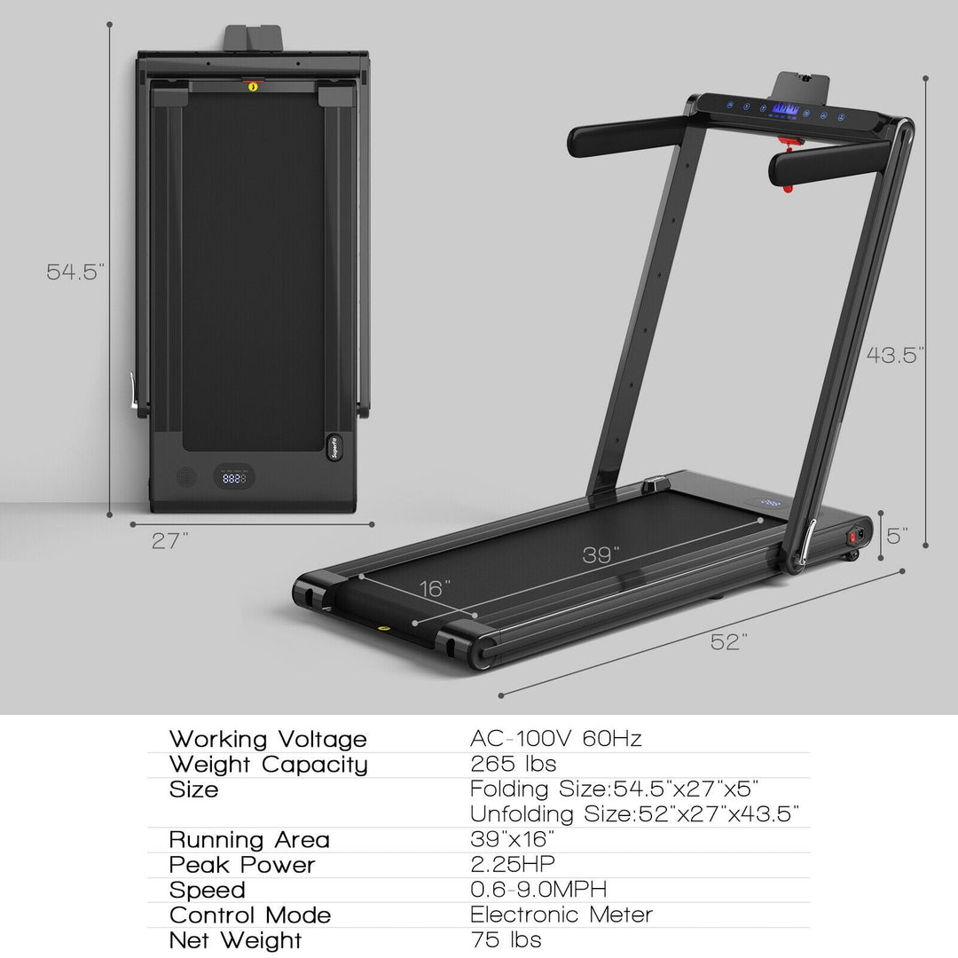 2-in-1 Folding Treadmill with Dual LED Display